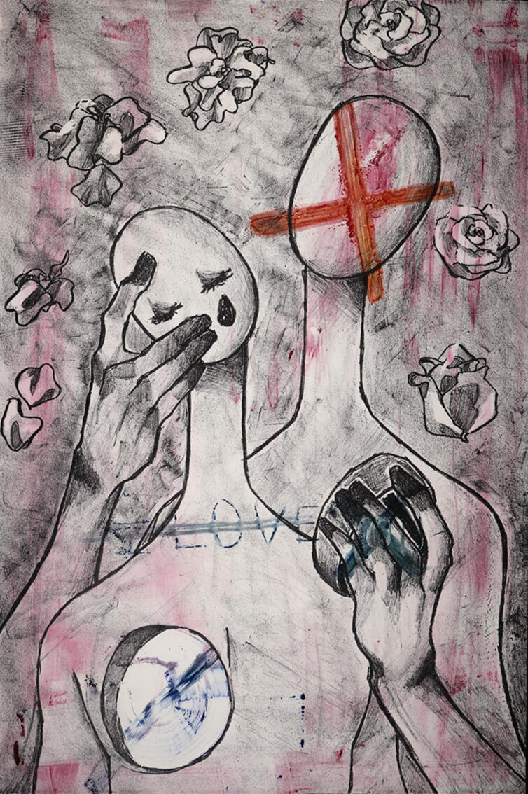 &quot;I(don&#39;t)loveyou&quot;, lithograph, 22 x 15, 2022