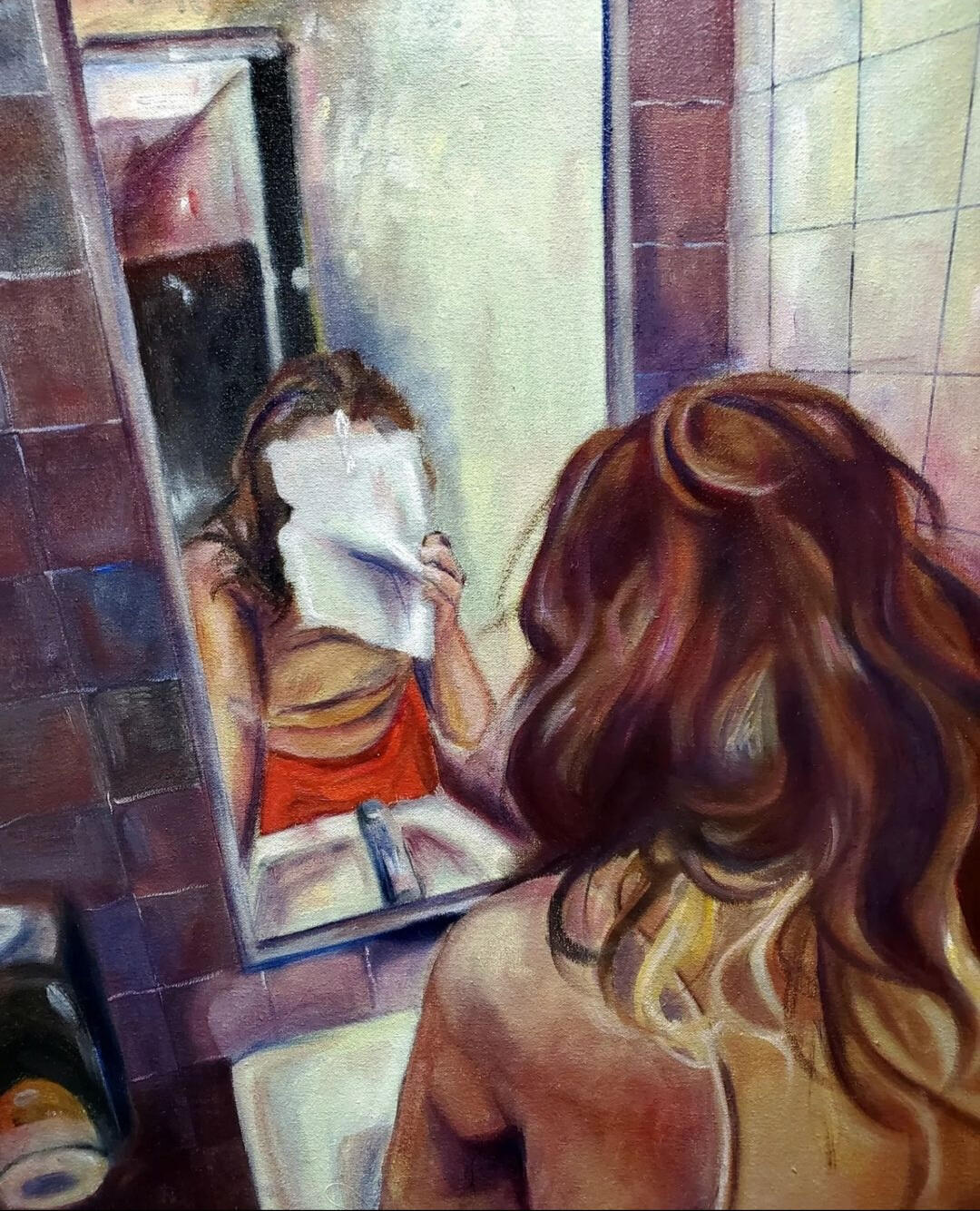 "pickle phallacies 2". oil on canvas, 20 x 24, 2022